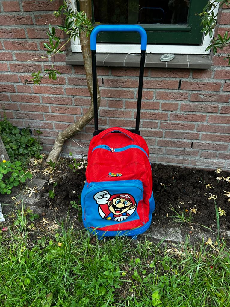 Super Mario rollkofer, Ophalen of Verzenden, Zo goed als nieuw, 30 cm of meer, Wieltjes