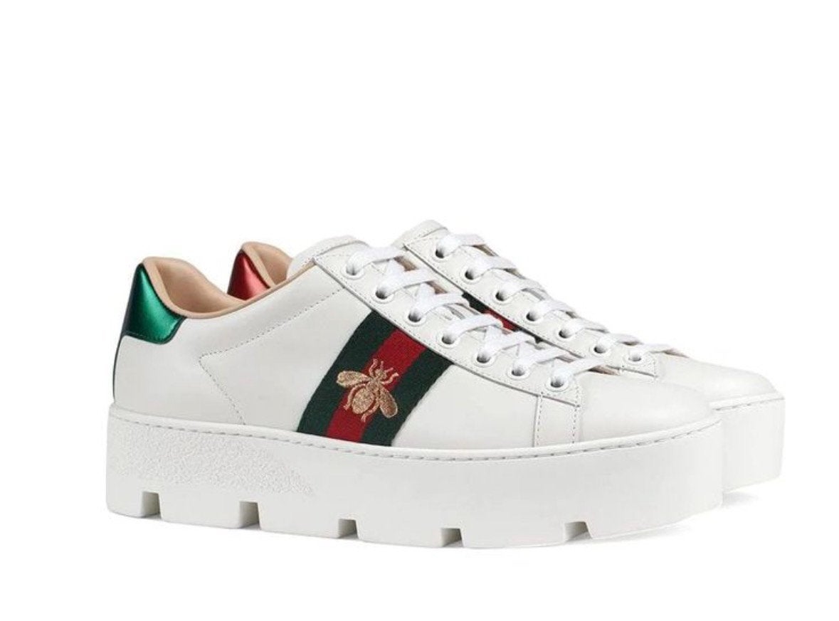 Gucci Sneakers met aankoopbon ACE BEE wit, Ophalen of Verzenden, Zo goed als nieuw, Wit, Sneakers of Gympen