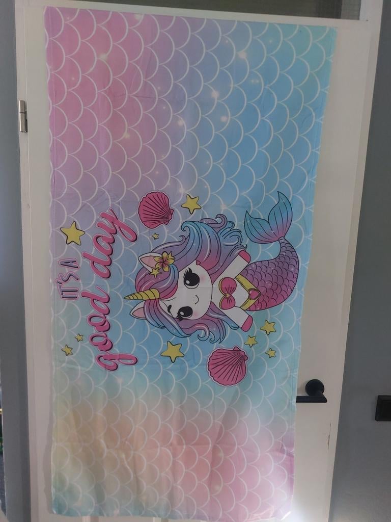 Meisjes strandhanddoek 70x140cm - Zeemeermin Eenhoorn, Ophalen of Verzenden, Nieuw