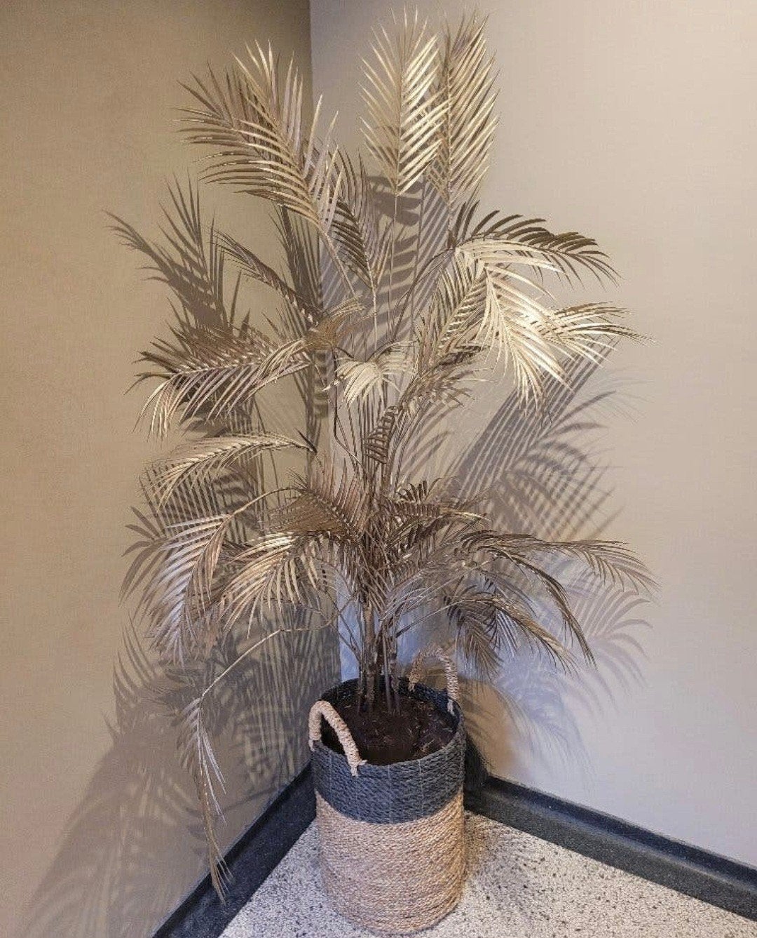 Goudkleurige Kunst Palm van Light & Living, Binnen, Kunstplant, 150 cm, Ophalen of Verzenden