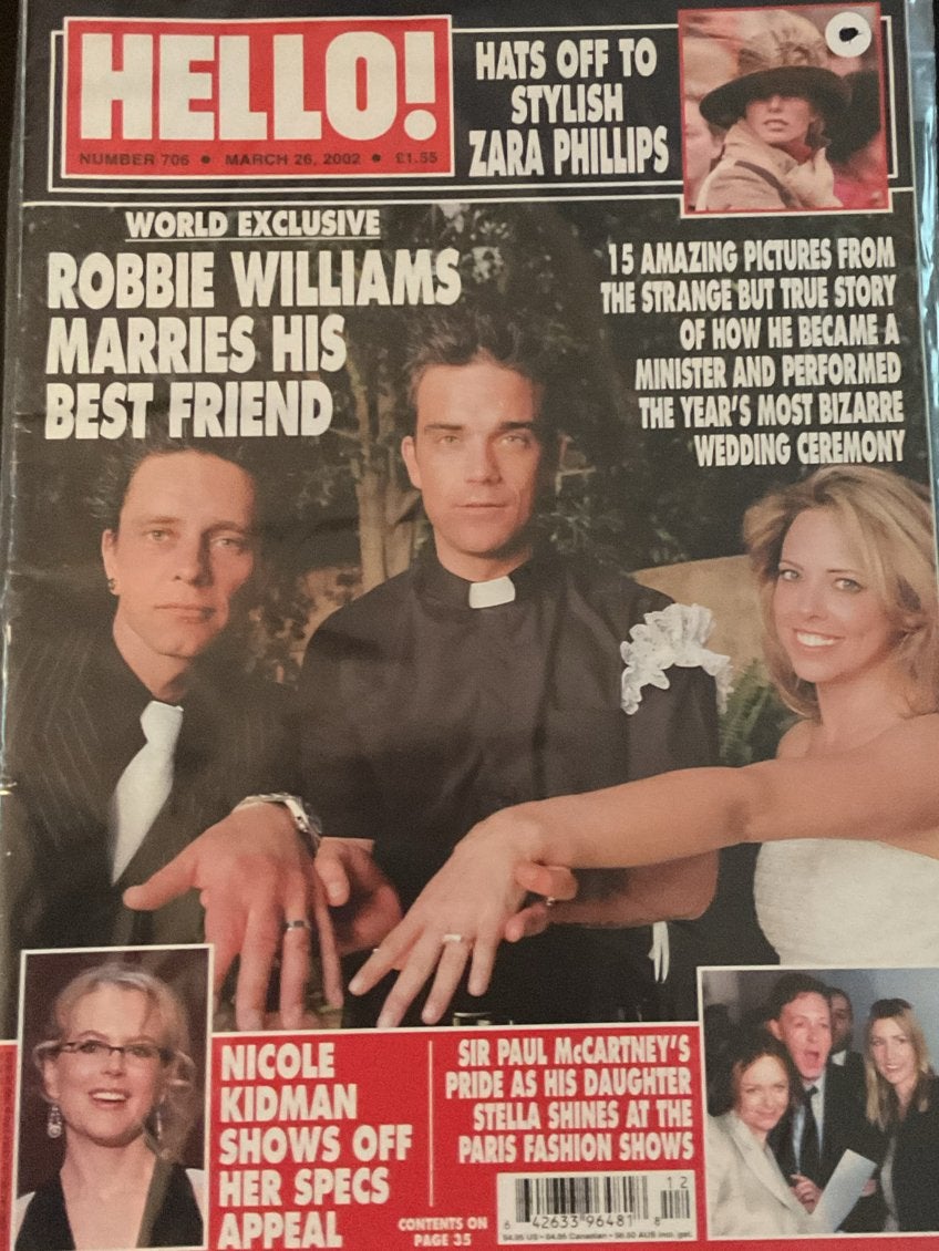 Hello! Magazine - Robbie Williams, Paul McCartney (2002), Verzenden, Gelezen, Gossip of Showbizz