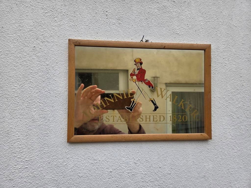 Johnny Walker Whisky Reclame Spiegel, Ophalen of Verzenden, Gebruikt, Reclamebord