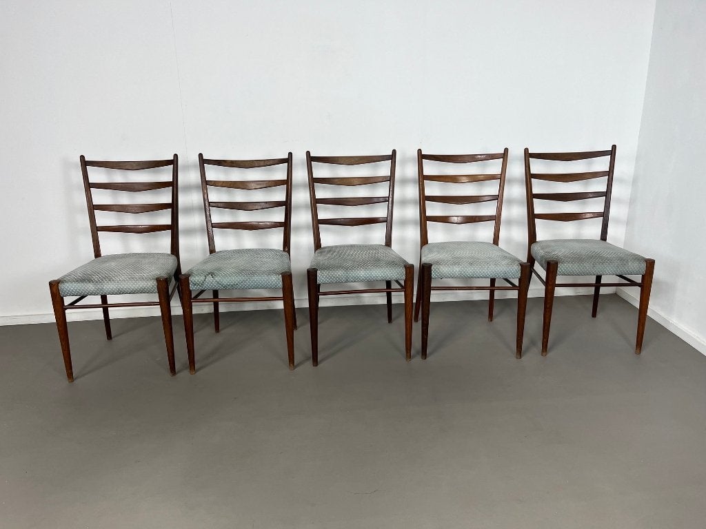 5 ST09 eetkamer stoelen van Cees Braakman voor pastoe 1960, Huis en Inrichting, Stoelen, Ophalen, Gebruikt, Bruin