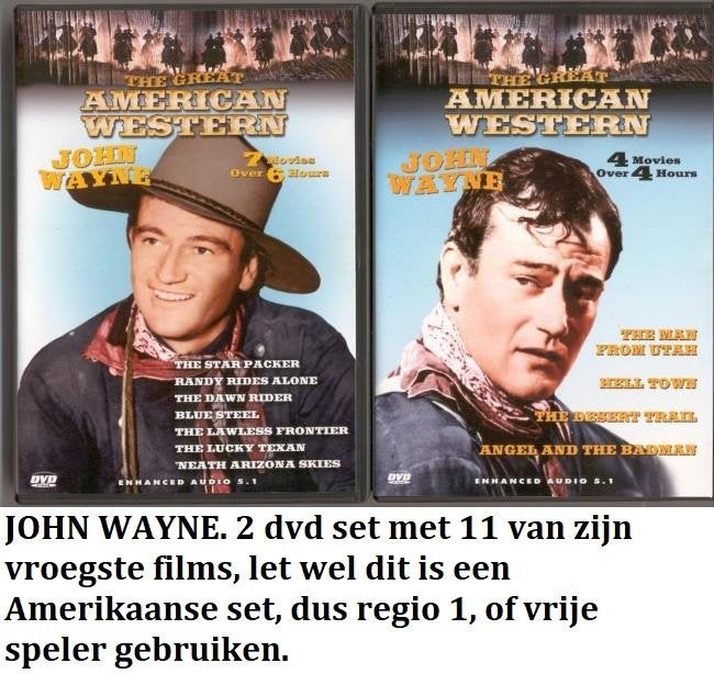 JOHN WAYNE, voor de echte fan, 4 DVD, samen 13 films, Alle leeftijden, Ophalen of Verzenden, Zo goed als nieuw