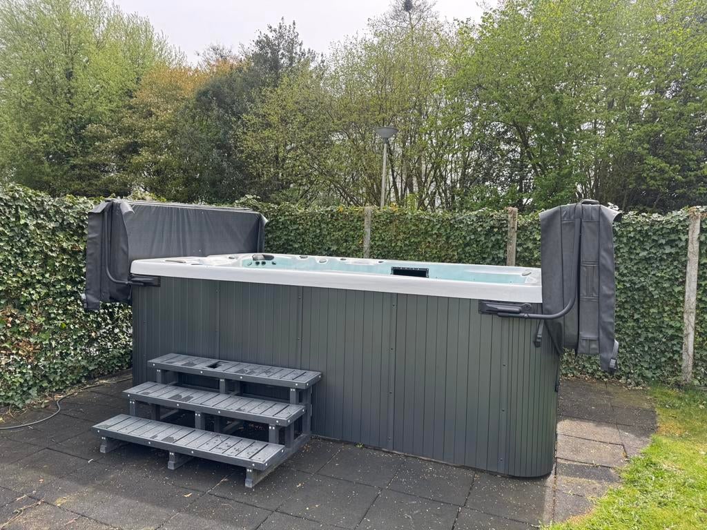 Zwemspa 400 x 230 cm – Zo goed als nieuw, Ophalen of Verzenden, Zo goed als nieuw, Trap, Vast