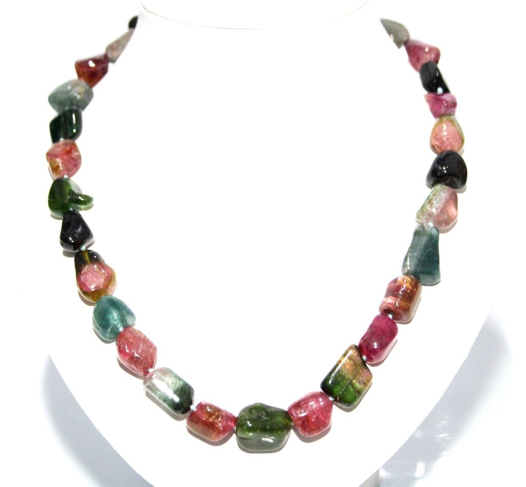 Schitterend 14-KT Goud & 525-CT Toermalijn Collier 52 CM, Ophalen of Verzenden, Goud, Ketting, Met edelsteen