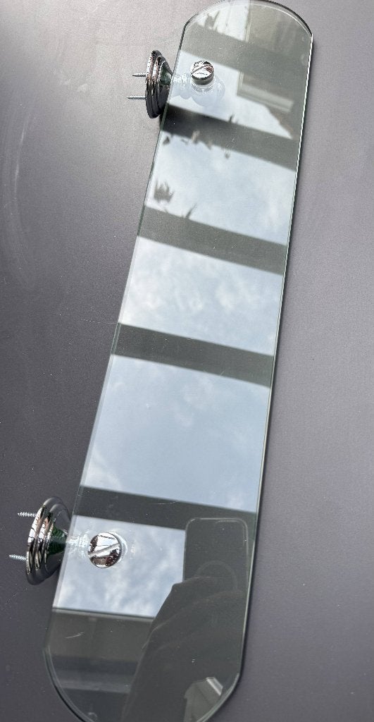Glazen wandplank badkamer planchet met chromen steunen 60 cm, Huis en Inrichting, Badkamer | Badkamermeubels, Ophalen, Gebruikt