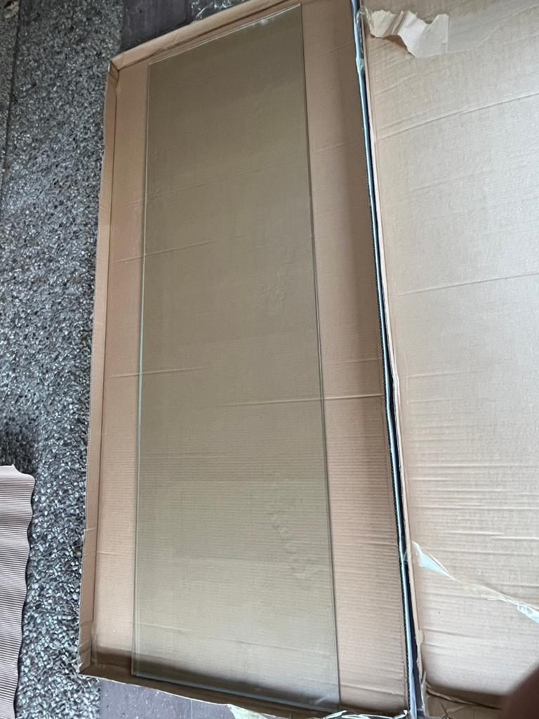 Glasplaat badkamer incl stang 58,5x200cm, Ophalen, Minder dan 80 cm, Nieuw, 160 cm of meer