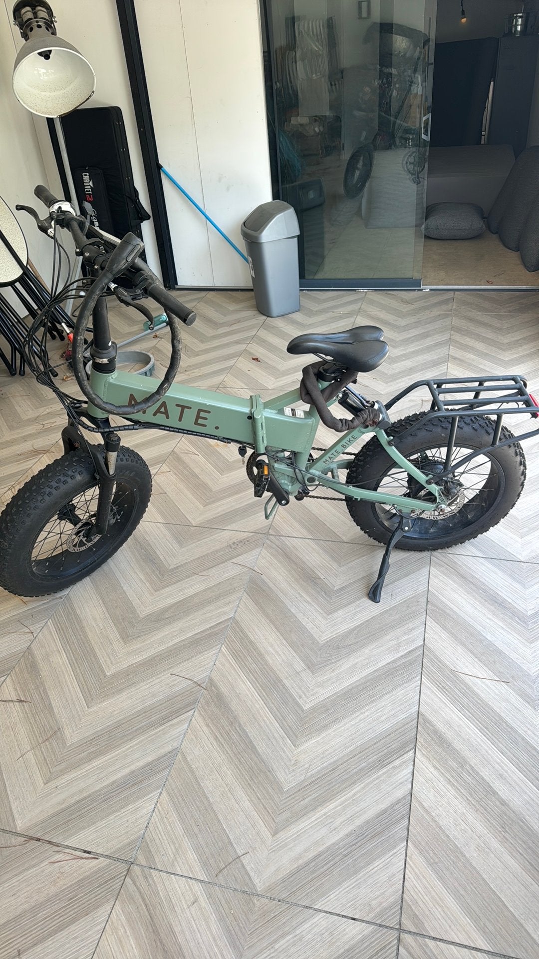 Elektrische vouwfiets Mate X kleur Army, Gebruikt, Minder dan 47 cm, 30 tot 50 km per accu, Ophalen