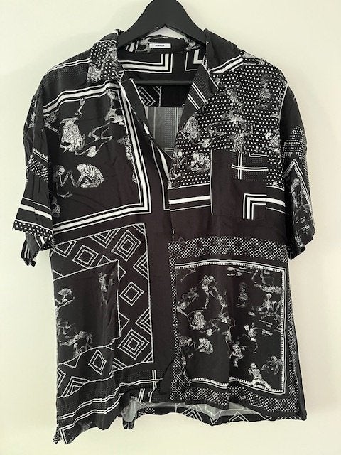 Denham, Heren blouse, Verzenden, Zo goed als nieuw, Zwart, Onbekend