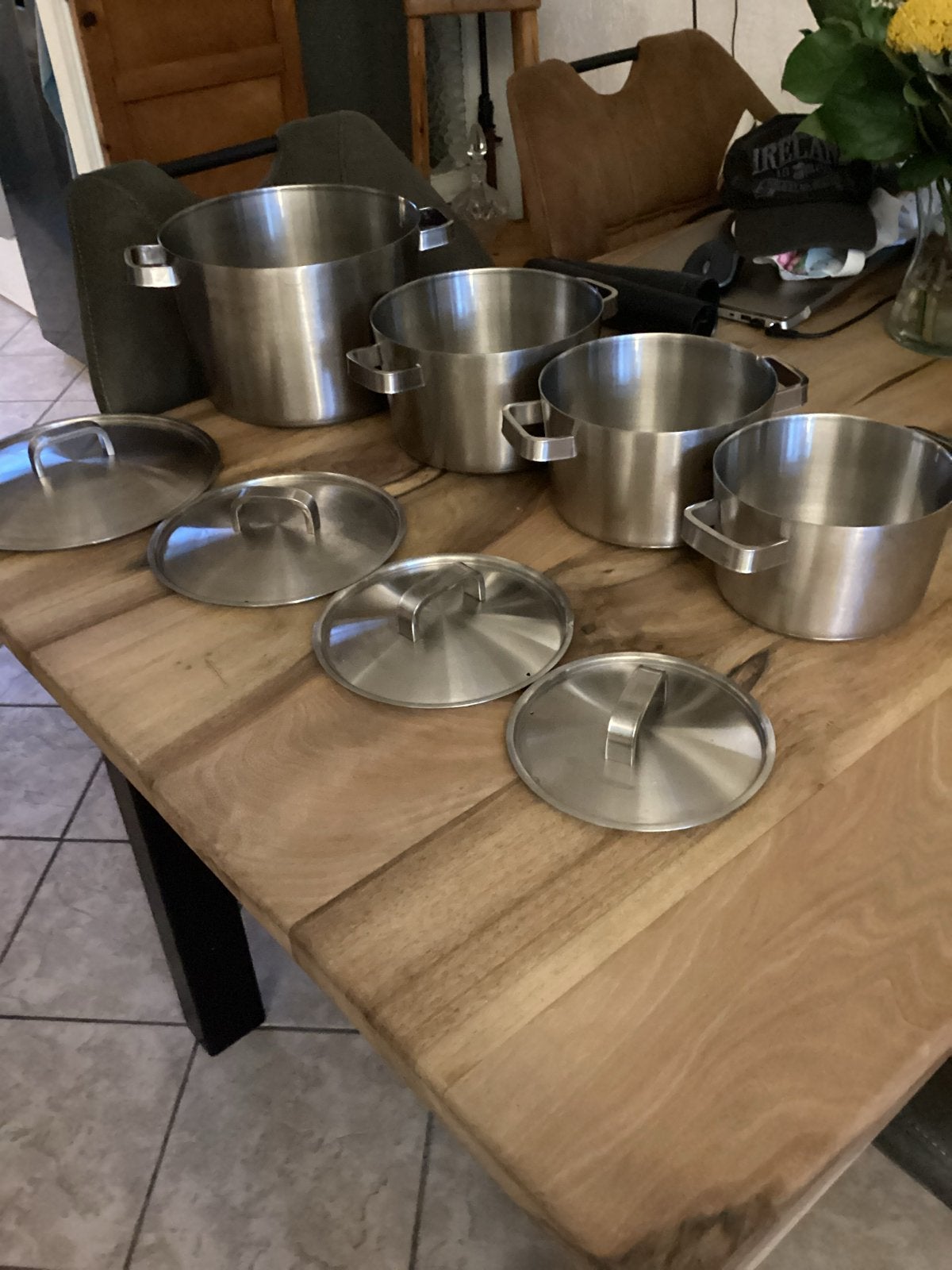Complete pannenset van BK met deksels, Huis en Inrichting, Keuken | Potten en Pannen, Ophalen, Gebruikt, Met deksel, Pannenset