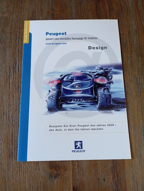 Peugeot Design 9 / 2000 4 pag. Duits, Boeken, Verzenden, Zo goed als nieuw, Peugeot