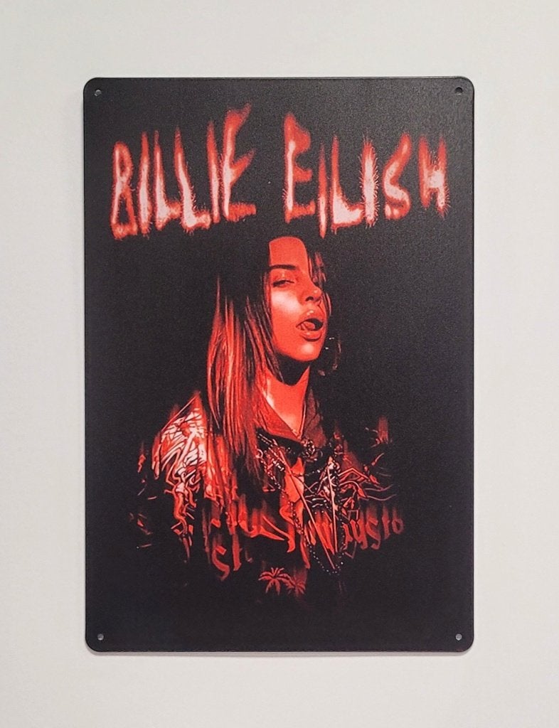 Billie Eilish Sparks reclamebord van metaal wandbord deco, Info@deconoord.nl, Deco Noord, Nieuw, Ophalen of Verzenden