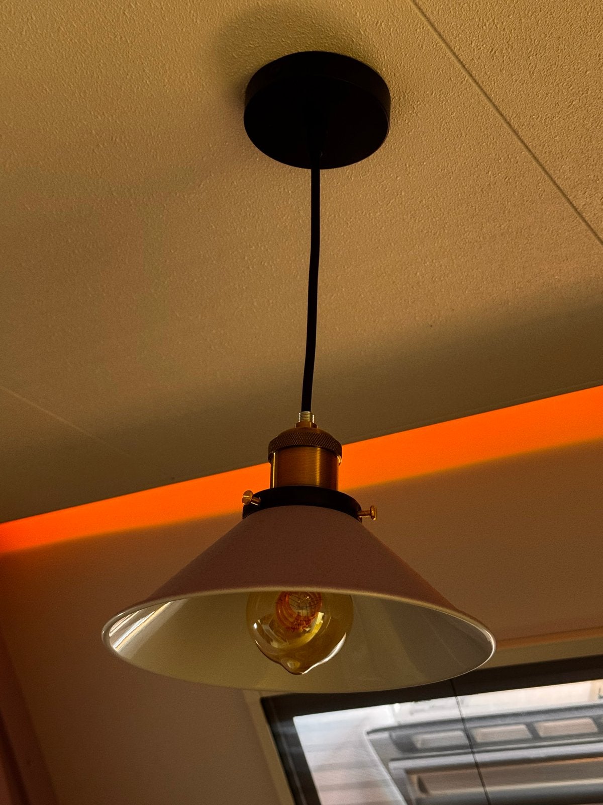 Hanglamp - Vintage Industriële Stijl - Paars/Zwart, Ophalen of Verzenden, Zo goed als nieuw, Metaal, E27 (groot)