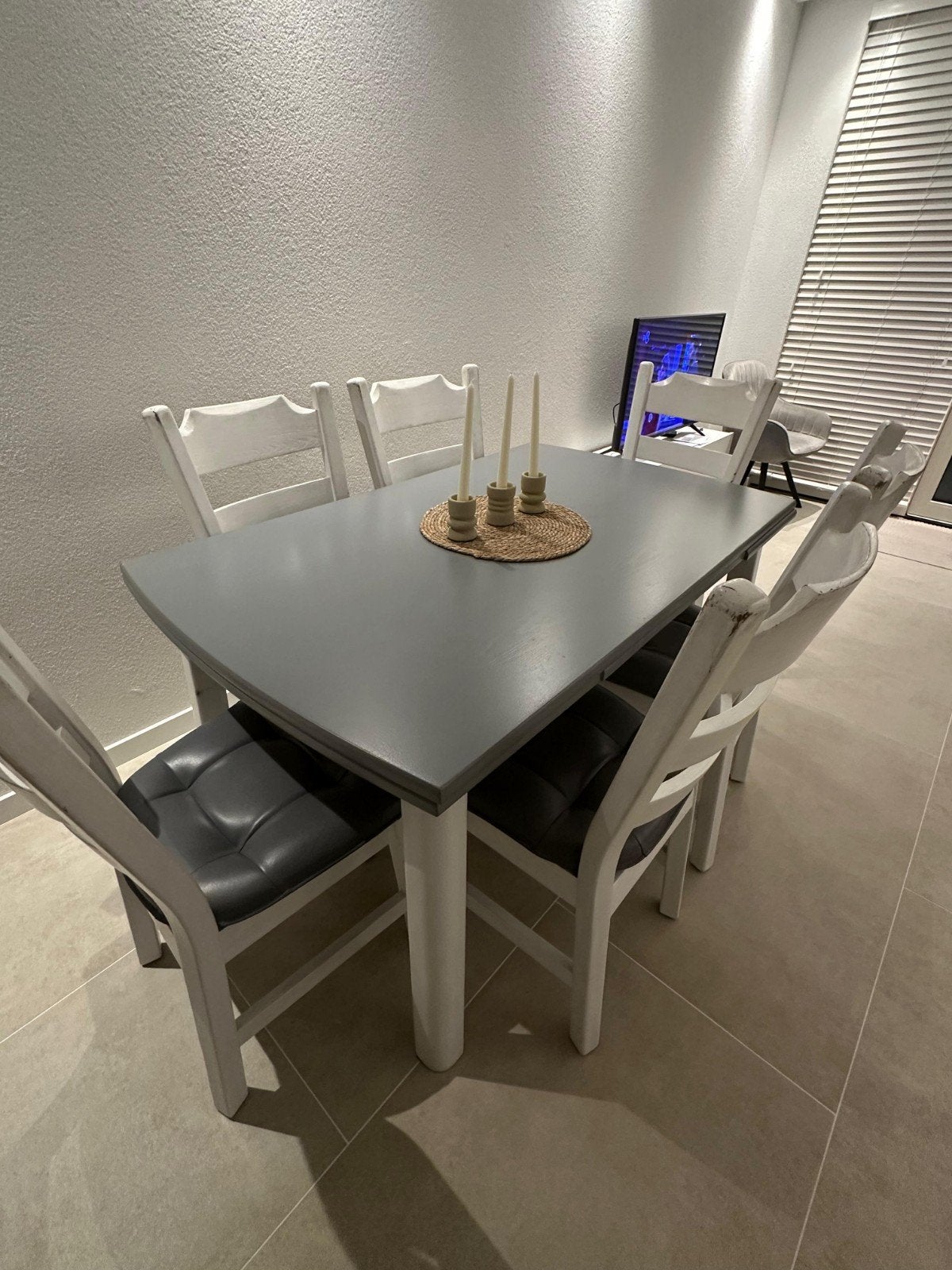 Eiken eettafel met 6 stoelen uitschuifbaar, Ophalen, Gebruikt, 200 cm of meer, 50 tot 100 cm