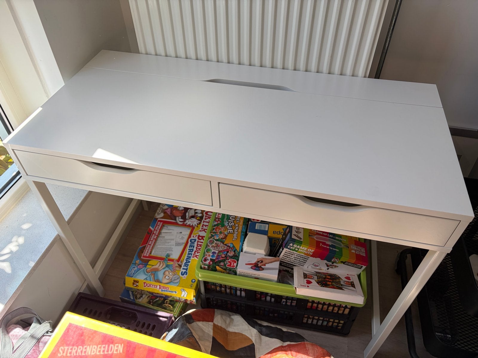 Wit ikea alex bureau met twee lades - 100 x 48x 76,5, Huis en Inrichting, Ophalen, Gebruikt, Met lades, Spaanplaat of MDF