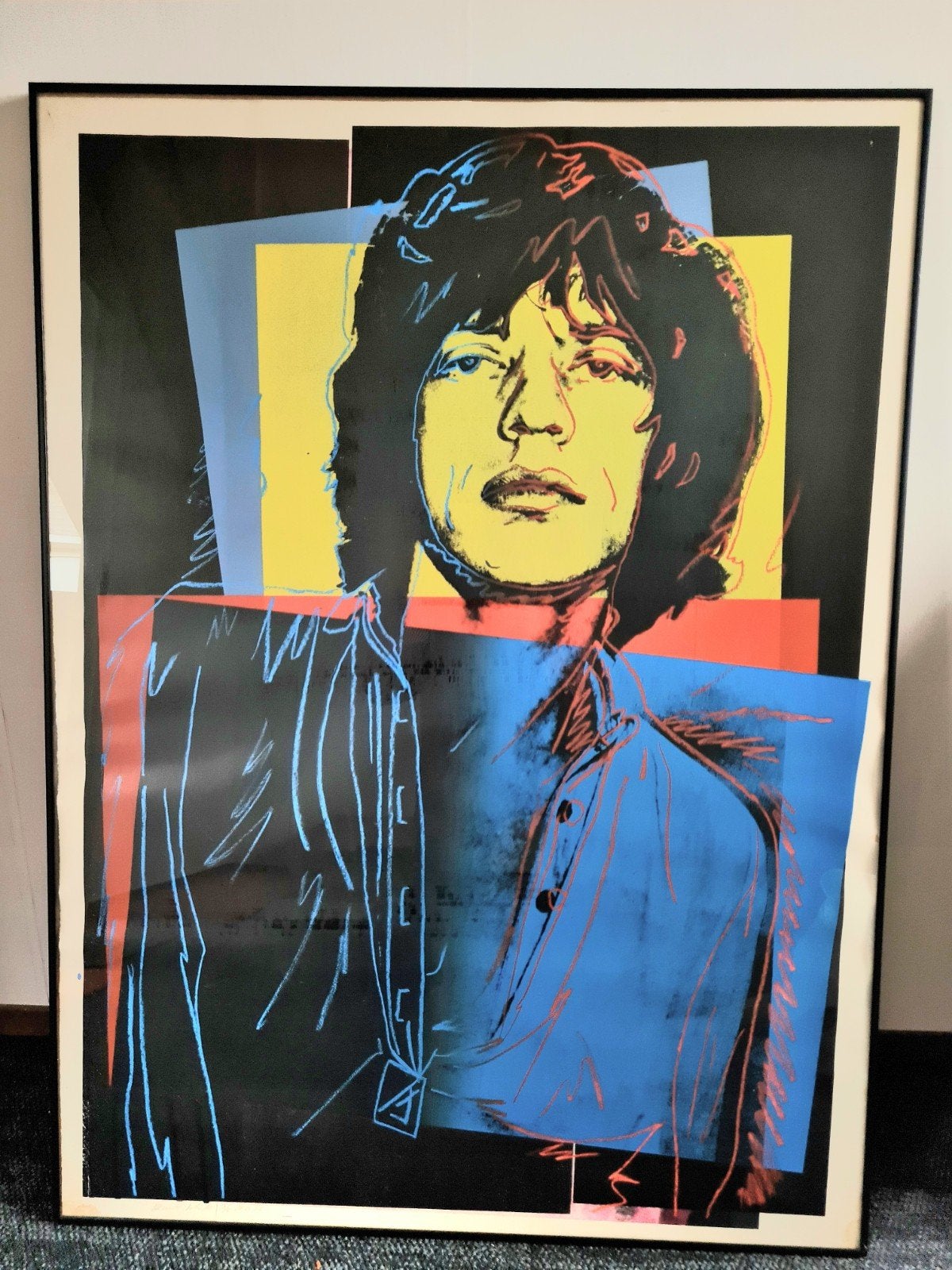 Mick Jagger Zeefdruk - Evert Winkel (1982) - Warhol Stijl, Ophalen of Verzenden