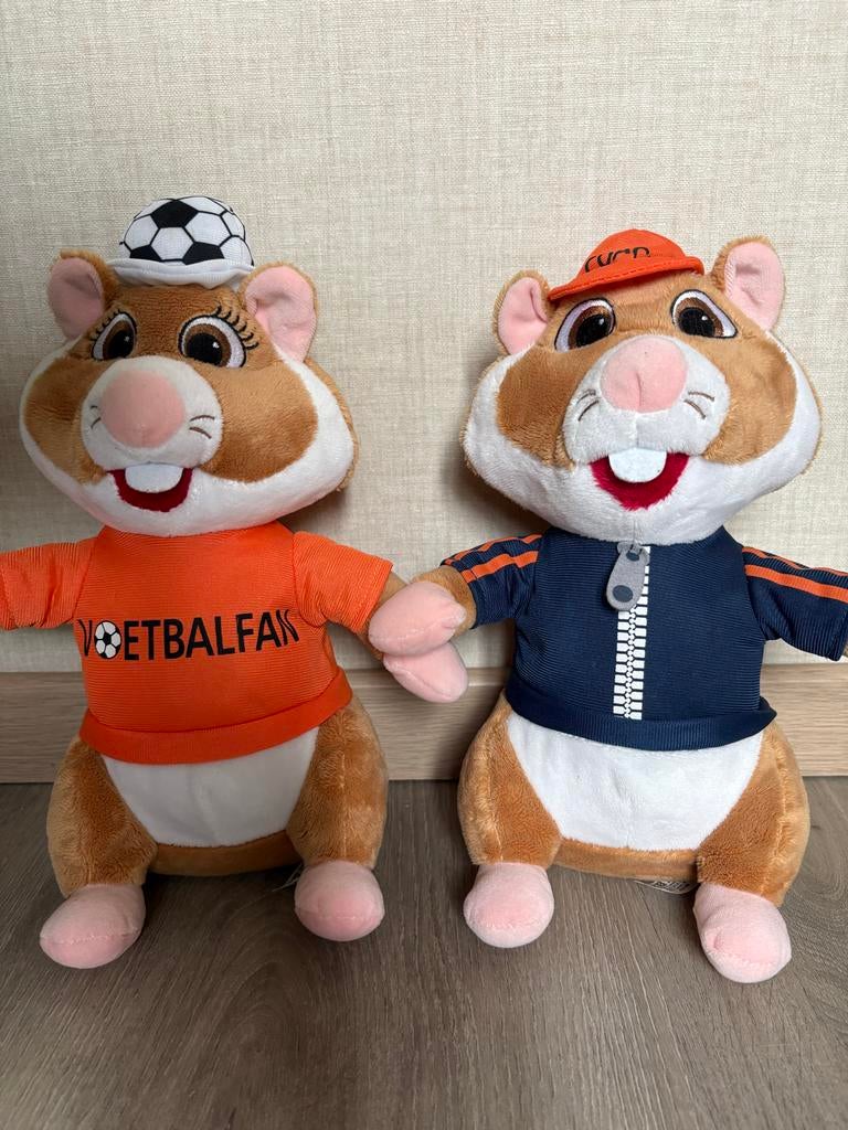 Albert Heijn Hamsters Voetbalfans - Set van 2, Gebruikt, Albert Heijn, Hamster, Ophalen of Verzenden