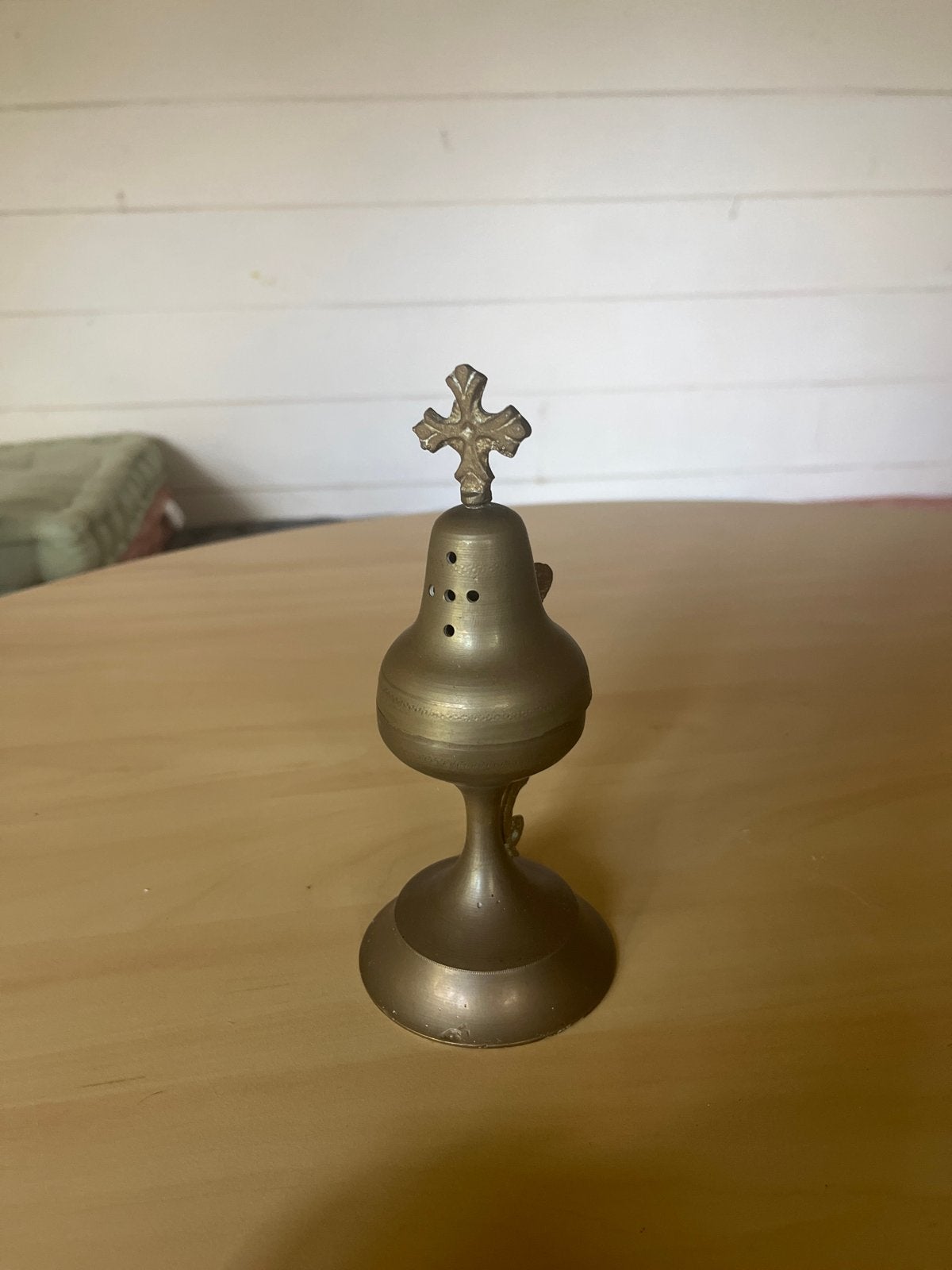 Antieke koperen wierookbrander met kruis, Antiek en Kunst, Ophalen of Verzenden