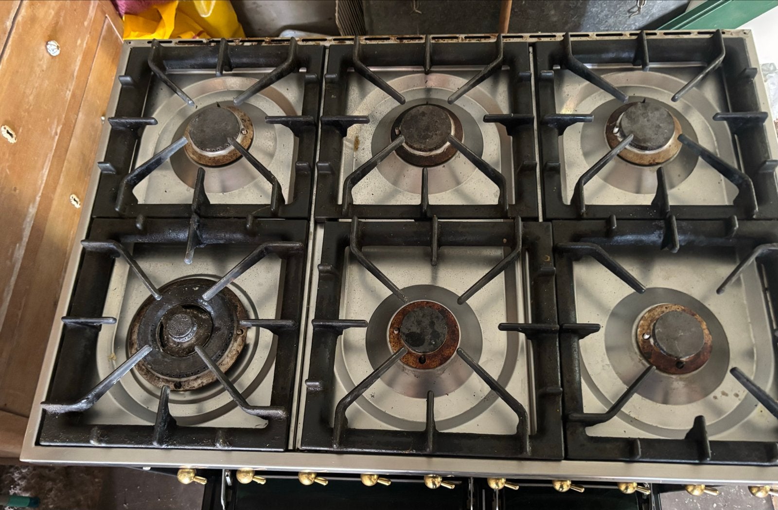 Boretti Fornuis met 6 Gasbranders en Dubbele Oven, Ophalen, Gebruikt, 60 cm of meer, Gas
