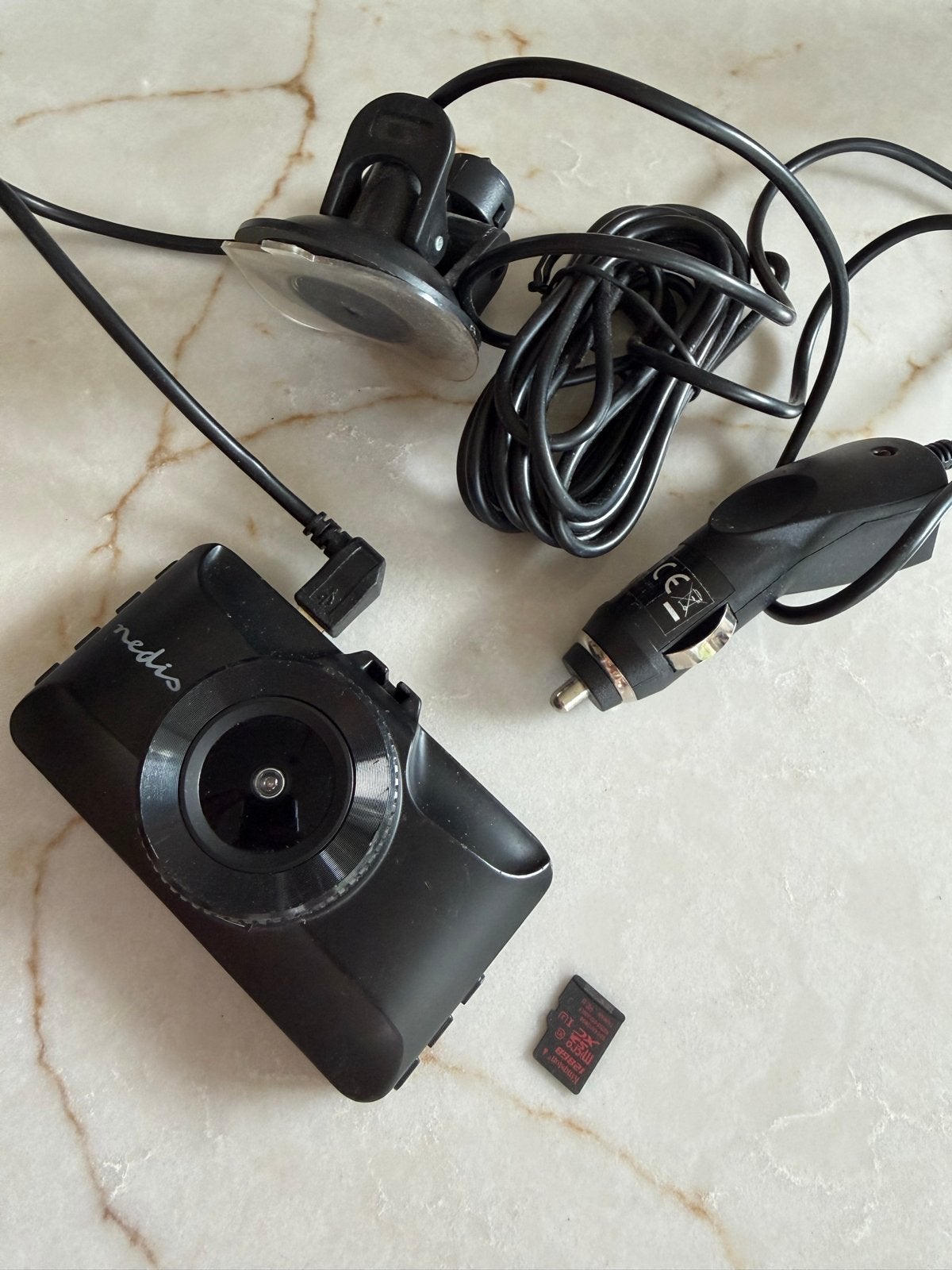 Nedis DCAM15BK Dashcam met zuignap en autolader, Ophalen of Verzenden, Gebruikt