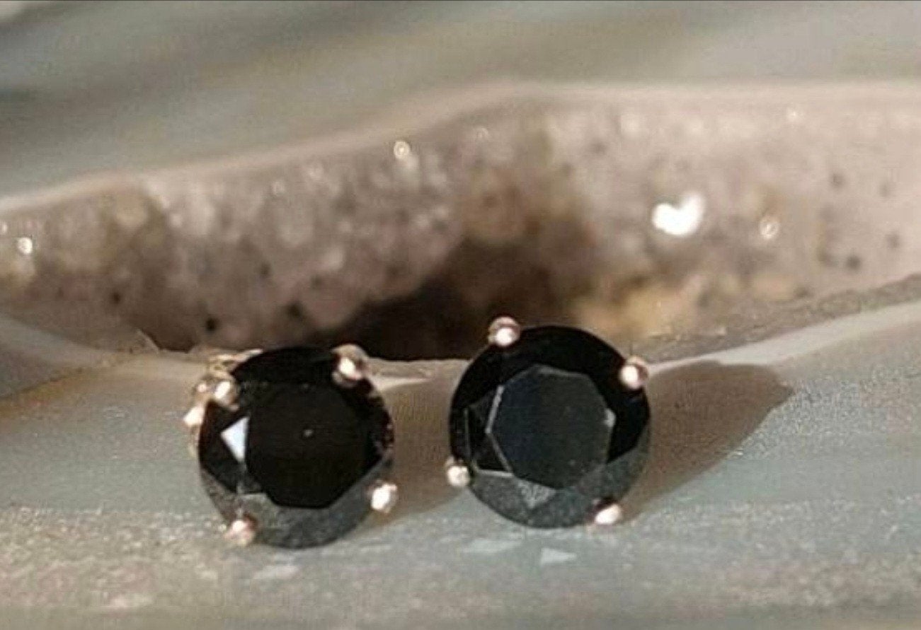 Zwarte Diamanten Oorbellen in Zilver 925, Sieraden, Tassen en Uiterlijk, Oorbellen, Zwart, Nieuw, Ophalen of Verzenden, Met edelsteen