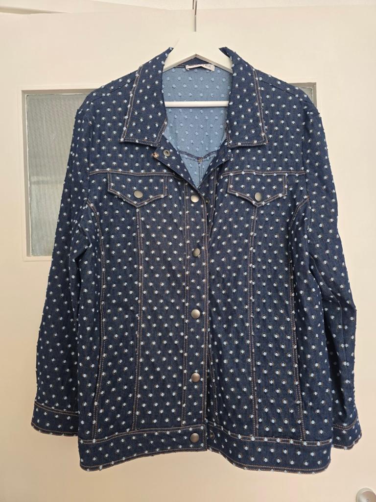 Mona Lisa gestippeld jasje maat 44, Kleding | Dames, Mona Lisa, Ophalen of Verzenden, Gedragen, Blauw