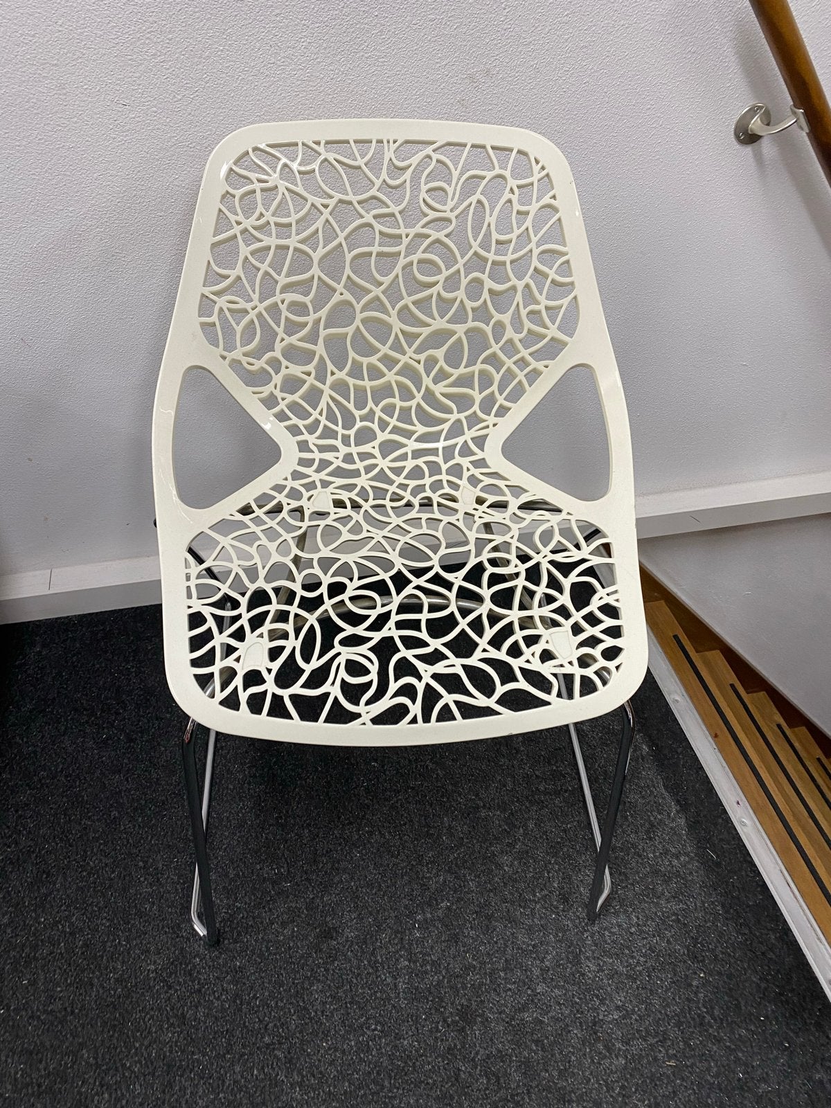 Vintage witte stoel van Casprini, Kunststof, Gebruikt, Wit, Ophalen of Verzenden