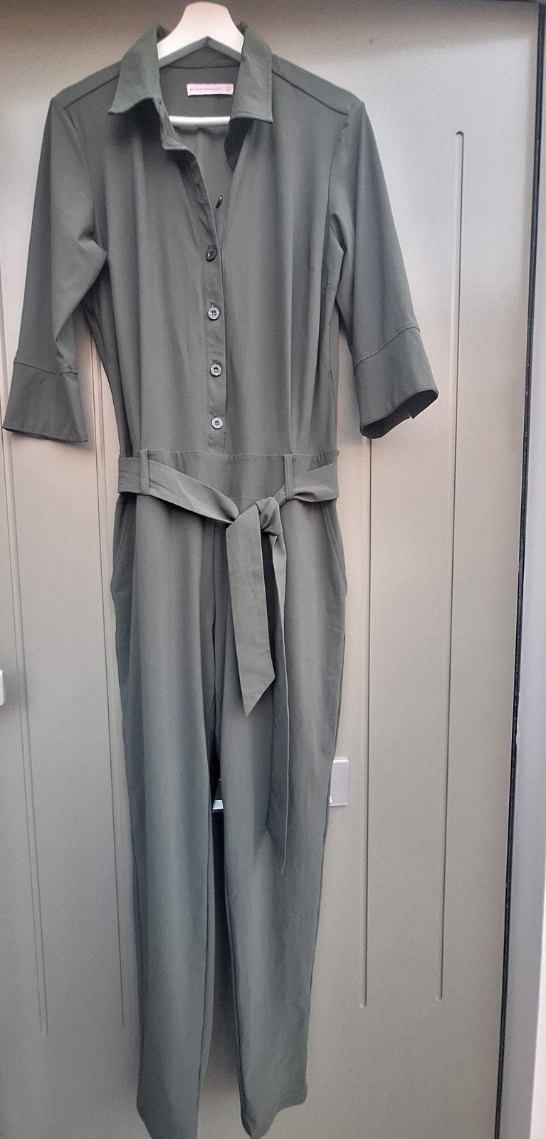 Studio Anneloes Jumpsuit - Olijfgroen - Maat L, Studio Anneloes, Maat 42/44 (L), Ophalen of Verzenden, Zo goed als nieuw