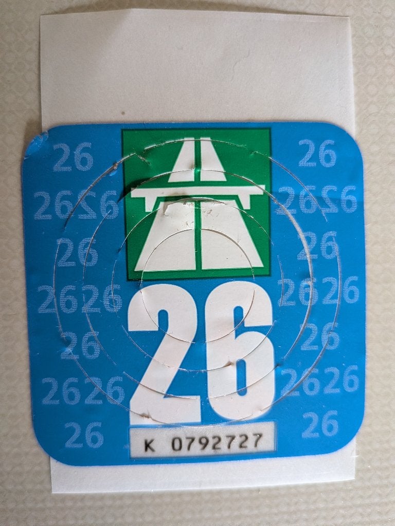 Tol sticker Zwitserland 2026, Eén persoon