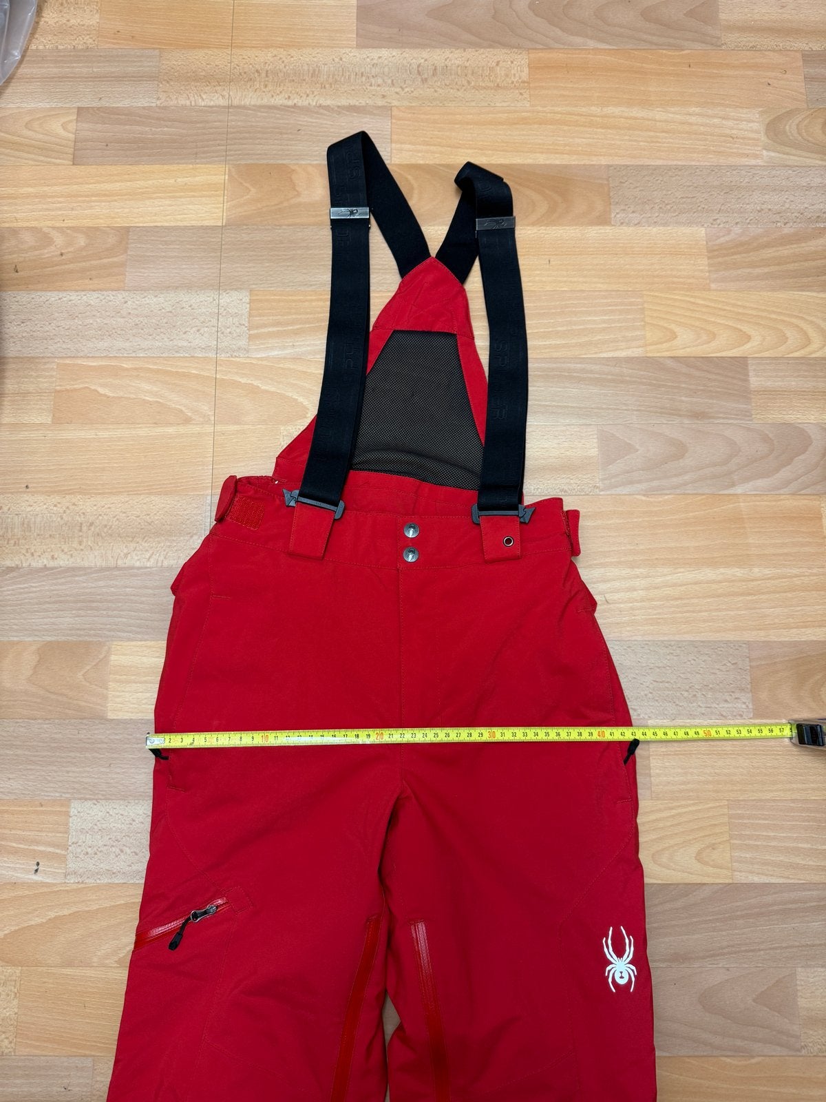 Rode Spider skibroek met bretels, Ophalen of Verzenden, Zo goed als nieuw, Maat 36 (S), Broek