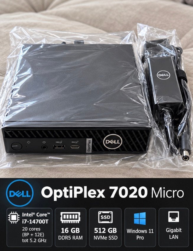 **DELL Optiplex Micro 7020 i7 en QCM1250**, Computers en Software, Ophalen, Nieuw, SSD