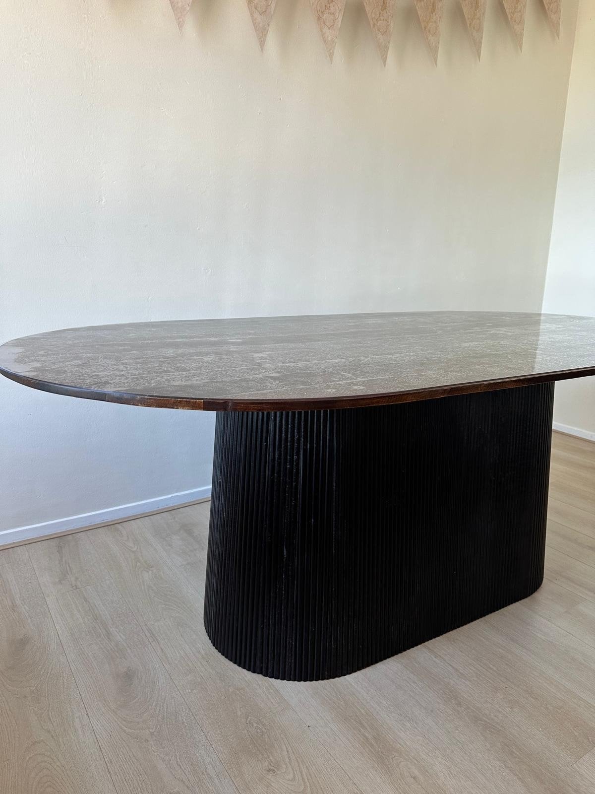 Sohome Ovale Eettafel 'Olav' Mangohout Walnoot 200x110 cm, Ophalen, Gebruikt, 100 tot 150 cm, 200 cm of meer