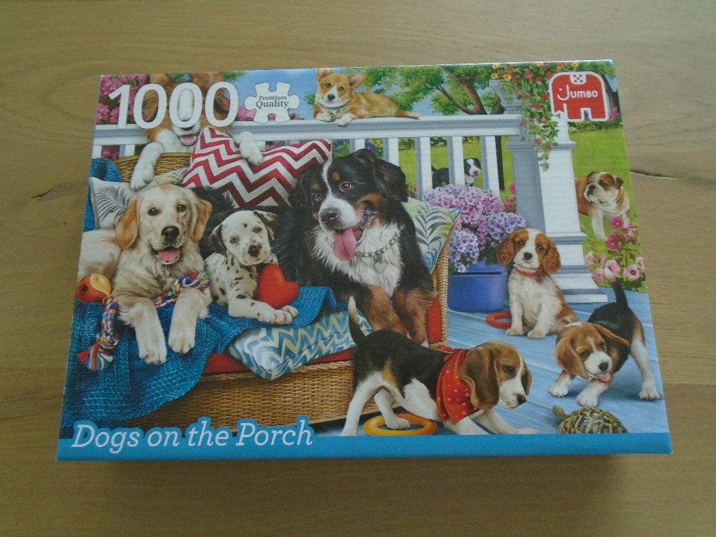 Puzzel: Dogs on the porch, Ophalen, 500 t/m 1500 stukjes, Zo goed als nieuw, Legpuzzel