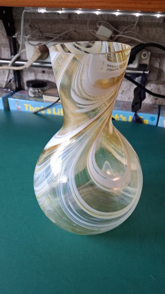 vaas, Gebruikt, 21 cm, Ophalen of Verzenden, Glas