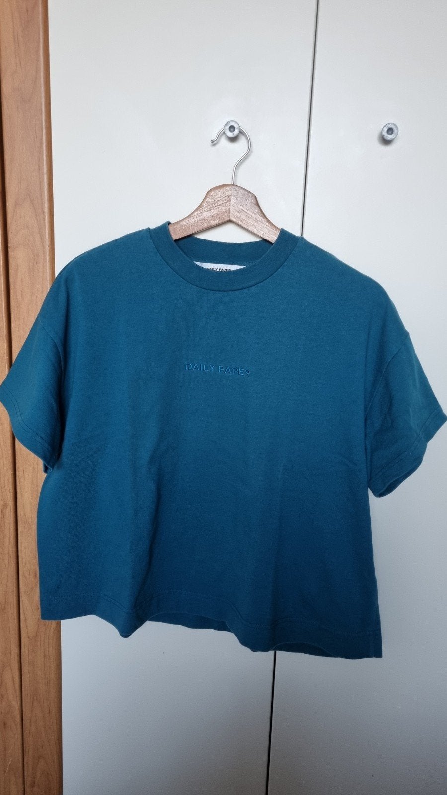 Daily Paper Crop Top T-shirt - Maat S - Gedragen, Blauw, Daily Paper, Ophalen of Verzenden, Korte mouw