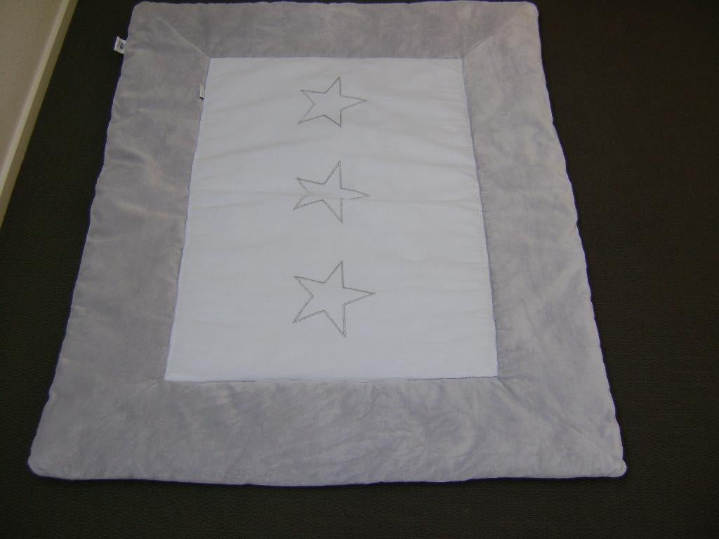 Jollein boxkleed als nieuw wit met zachtgrijs velours, Ophalen of Verzenden, Zo goed als nieuw, 100 cm of meer, Overige typen