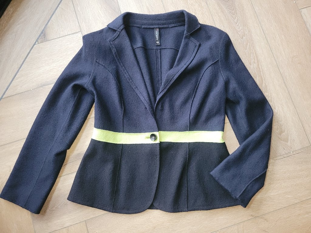 Super leuk wollen jasje / vestje van Marccain, maat N4=40, Maat 38/40 (M), Blauw, Ophalen of Verzenden, Zo goed als nieuw
