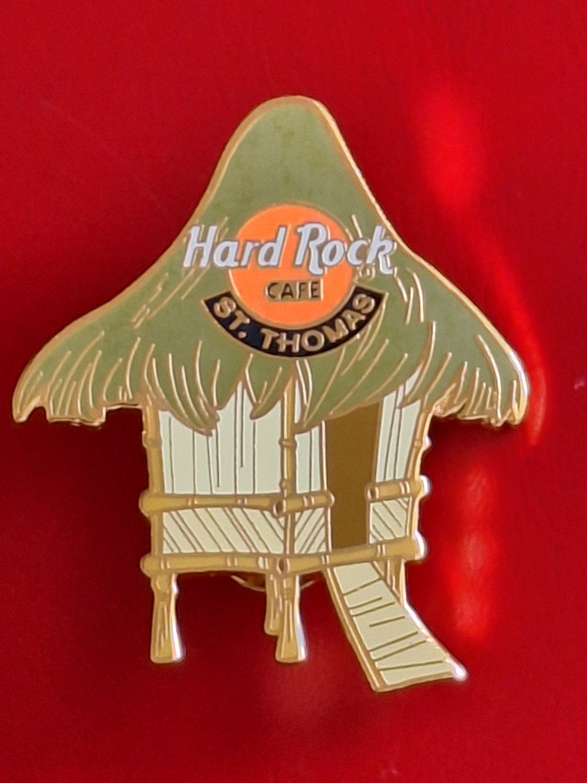 Hard Rock Cafe : ST. THOMAS, CARIBBEAN, Unieke ,Emaille Pin, Verzenden, Zo goed als nieuw, Merk, Speldje of Pin