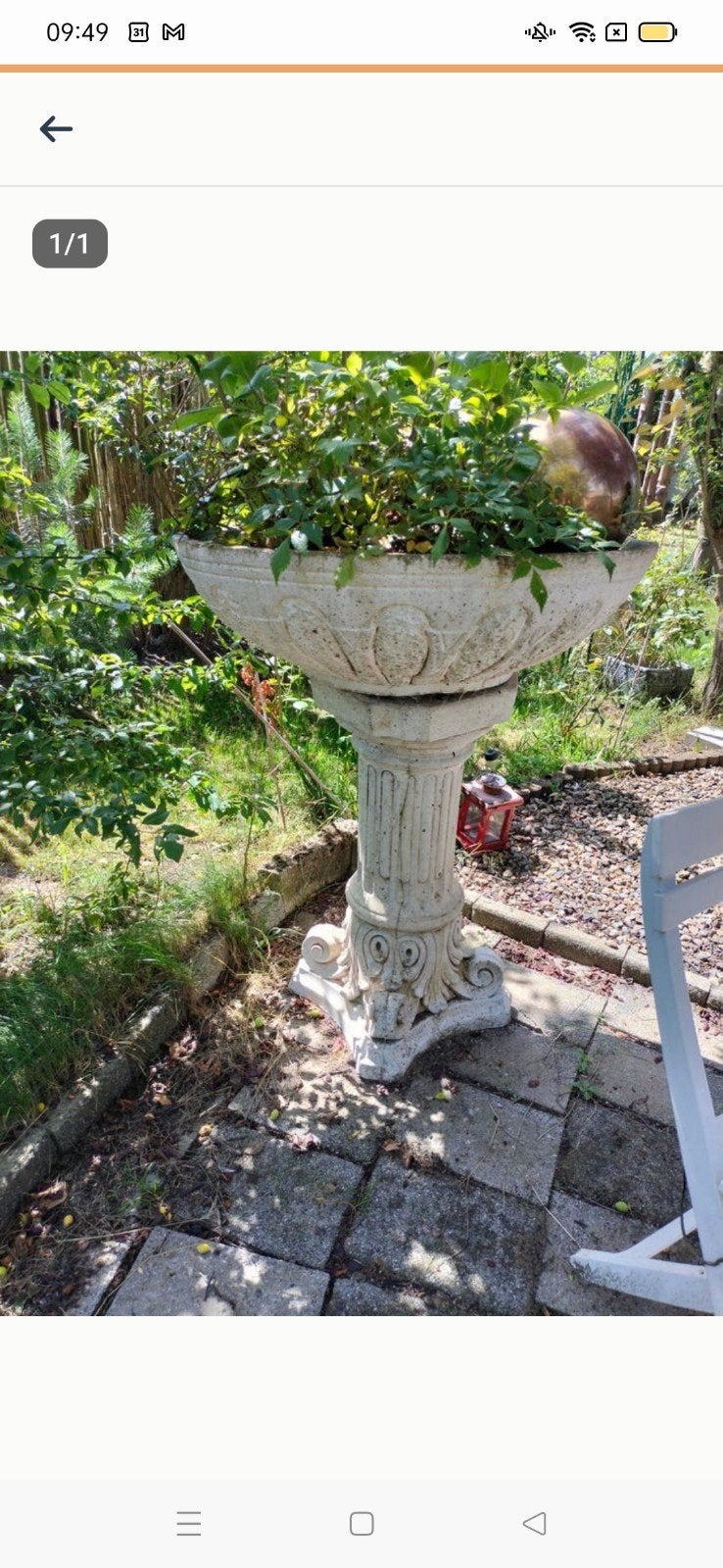 Prachtige plantenbak op zuil 1 meter hoog, Ophalen