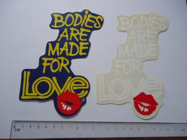 sticker oud LOVE LIPS flowerpower bodies jaren 70 seventies, Verzenden, Zo goed als nieuw, Bedrijf of Vereniging