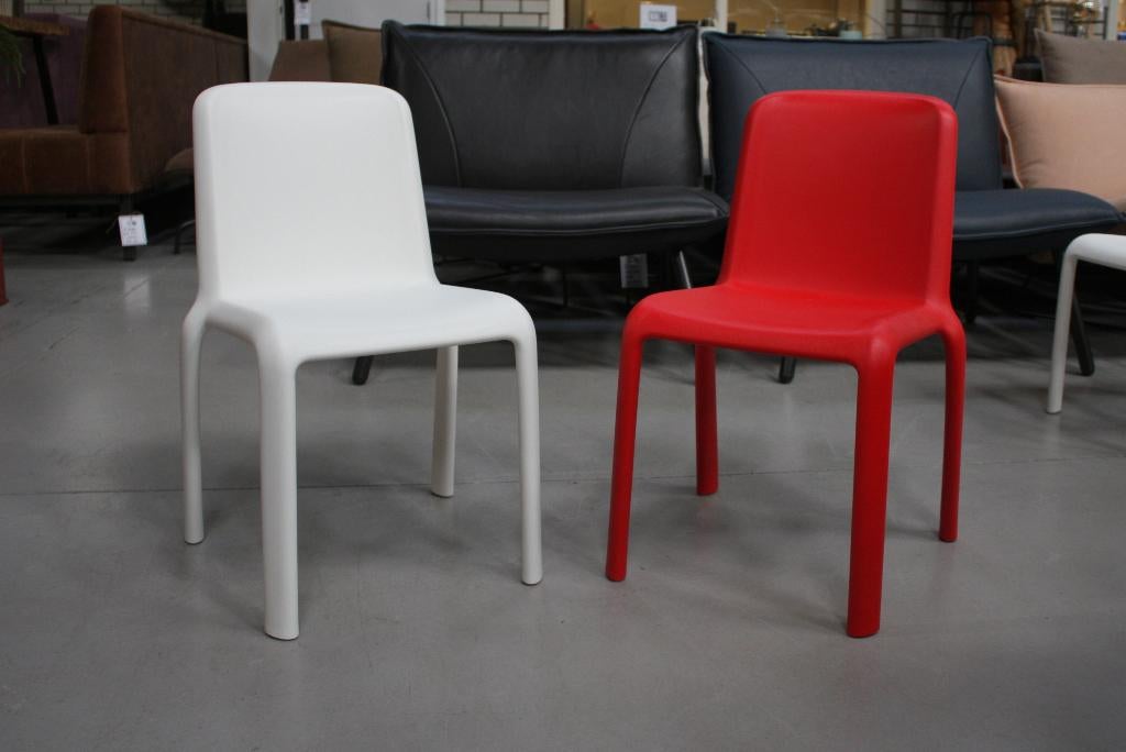 10 x hippe stoel kinderstoel Pedrali Snow design rood wit