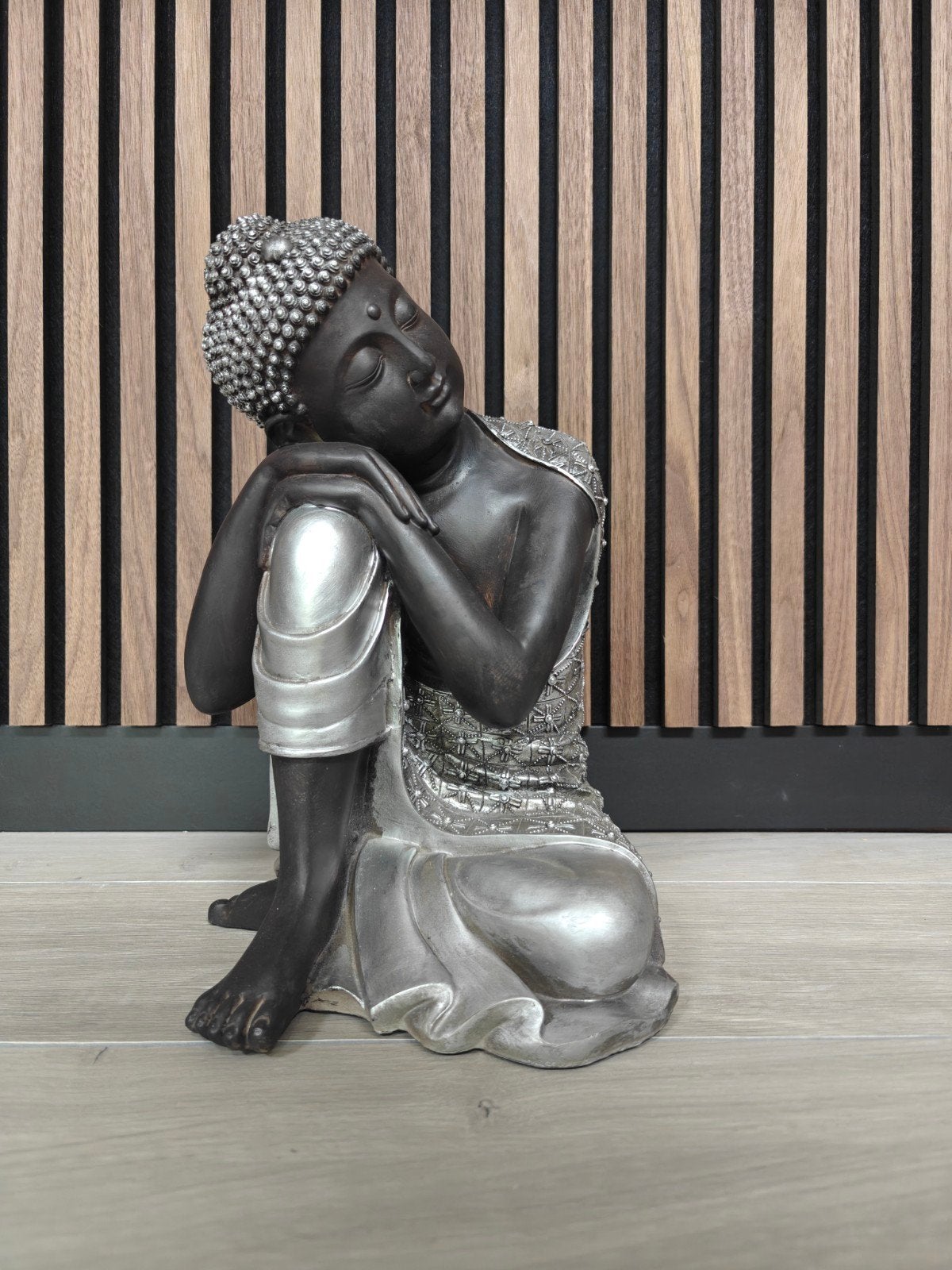 Boeddha zittend, Boeddha slapend, Buddha, Huis en Inrichting, Met reliëf, ., Nieuw, Grijs