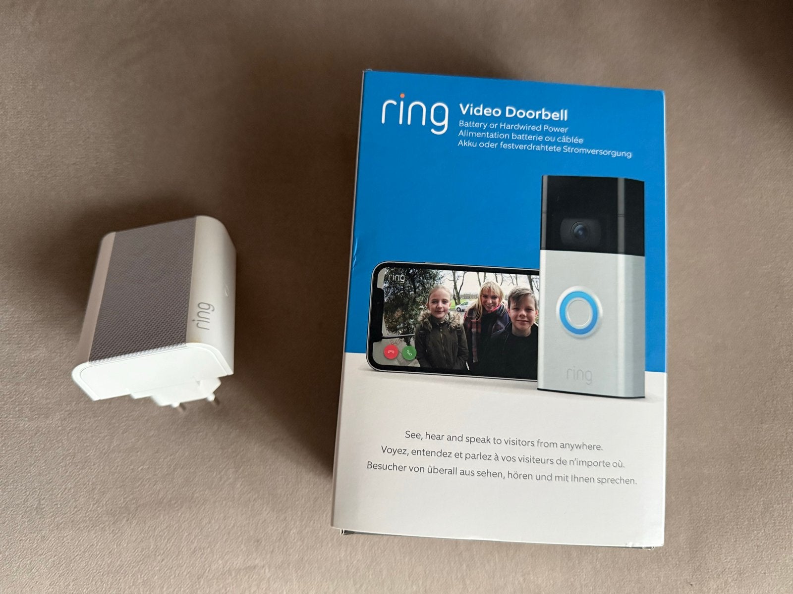 Ring Video Deurbel met Chime, Beweging, Ophalen of Verzenden, Zo goed als nieuw, Compleet systeem