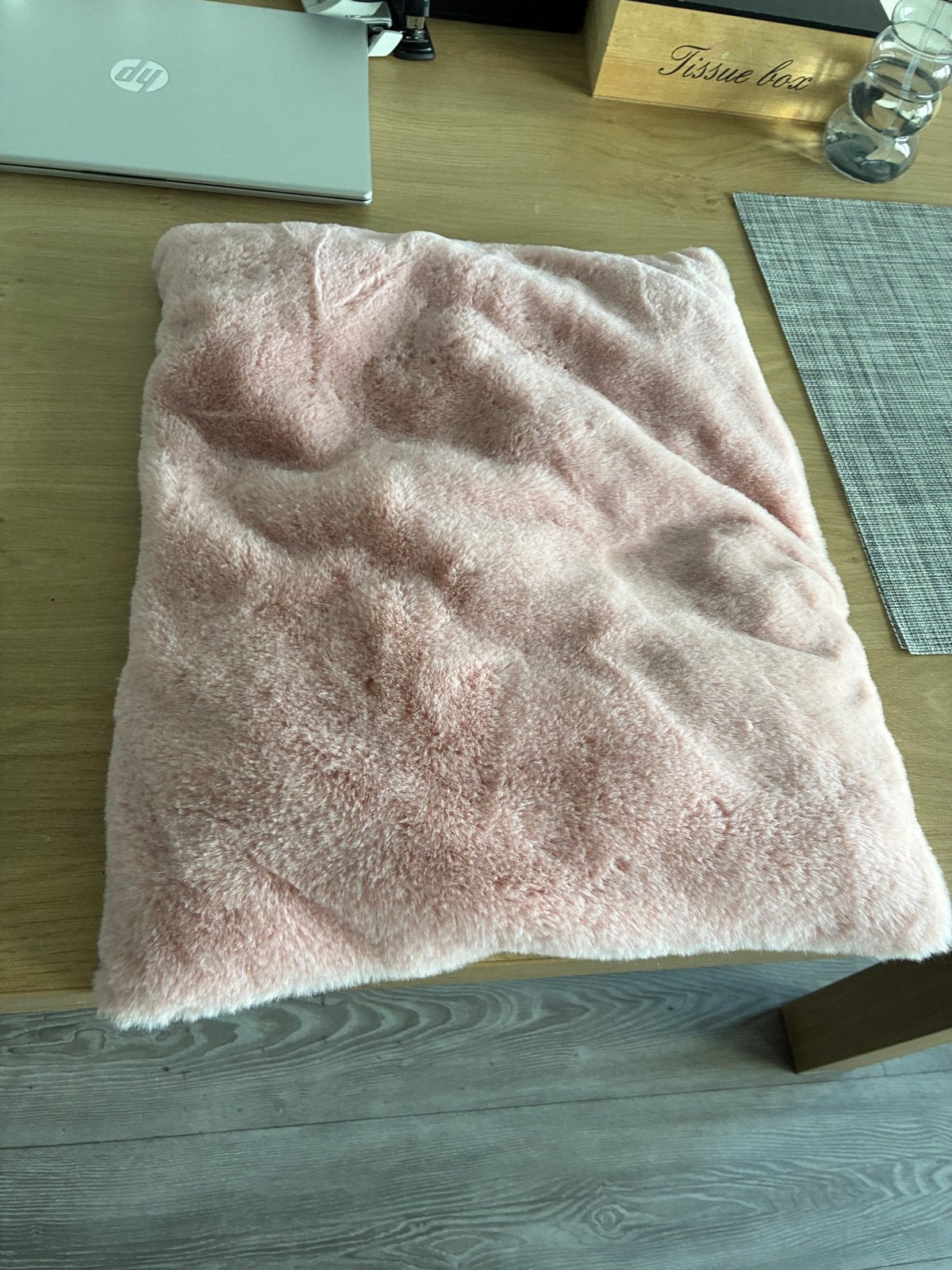 Zelfgemaakte roze poppendeken, Gebruikt, Roze, Handgemaakt, Deken