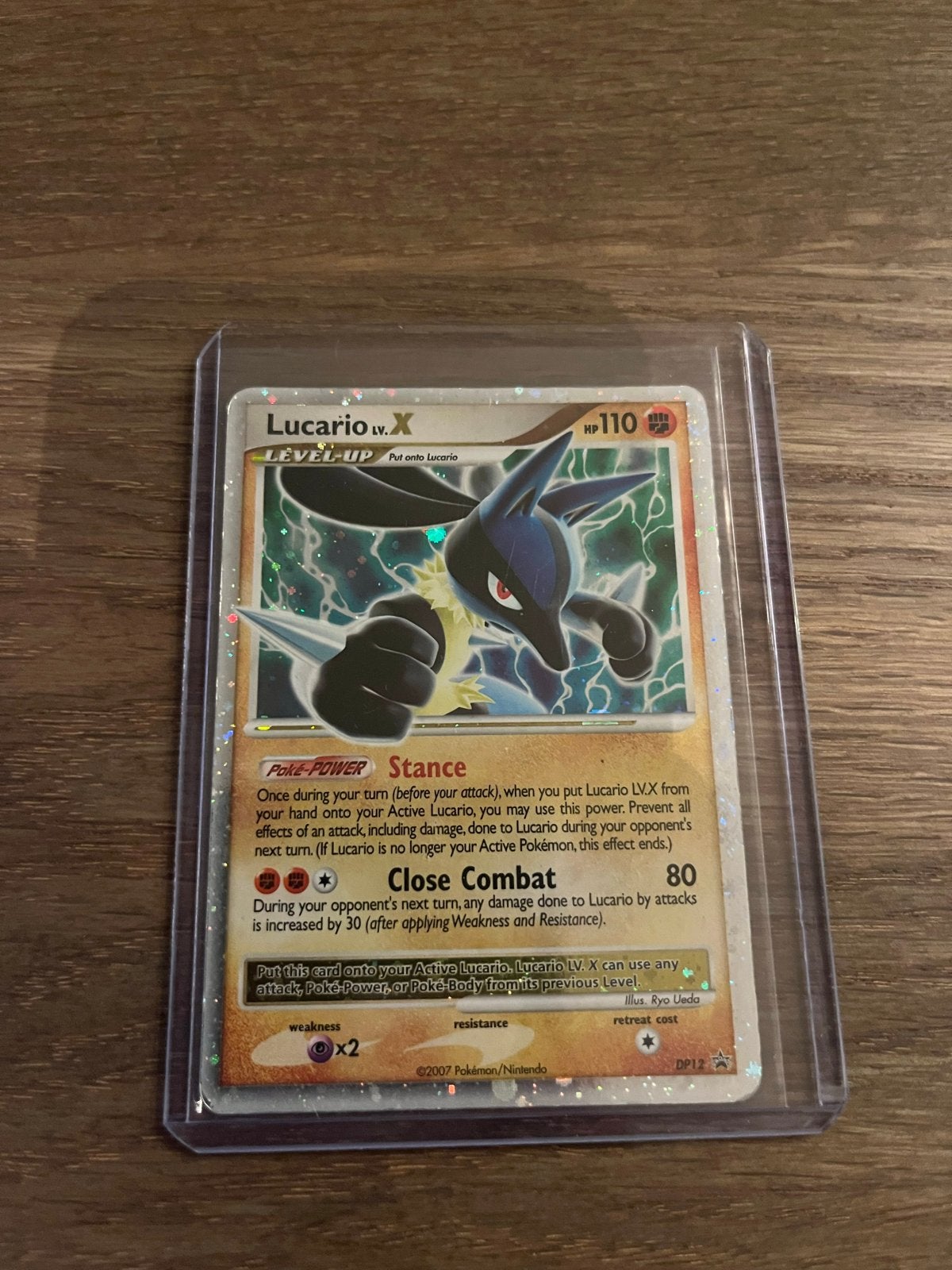 Pokémon Kaart: Lucario LV.X DP12 Promo (Foil), Ophalen of Verzenden, Zo goed als nieuw, Losse kaart, Foil
