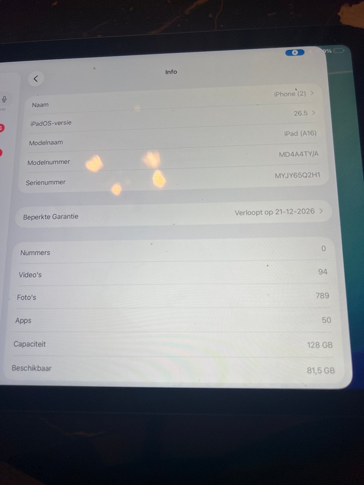 Apple iPad A16 128gb blauw, Computers en Software, Apple iPads, 10 inch, Blauw, Apple iPad Air, Ophalen of Verzenden