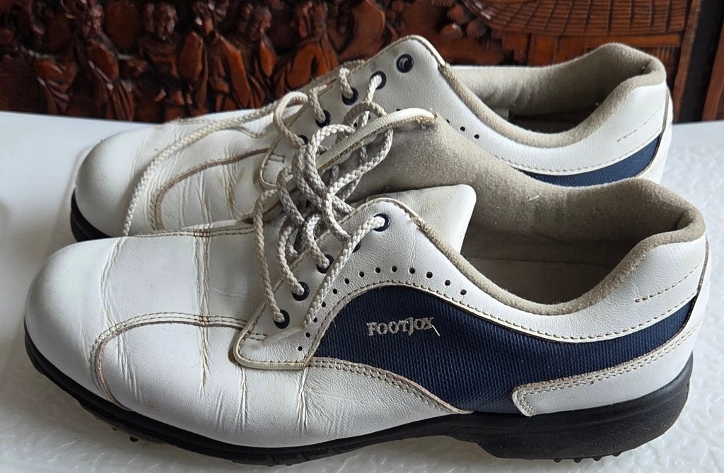 Nette Dames, Footjoy golfschoenen, mt 39, wit-blauw, leer, Kleding | Dames, Schoenen, Blauw, Ophalen of Verzenden, Sneakers of Gympen