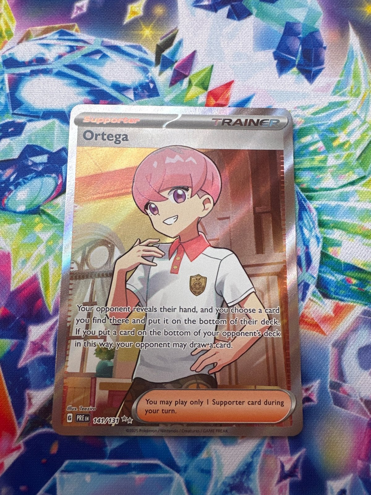 Ortega 141/131 Prismatic Evolution Pokémon Kaart, Ophalen of Verzenden, Zo goed als nieuw, Losse kaart, Foil