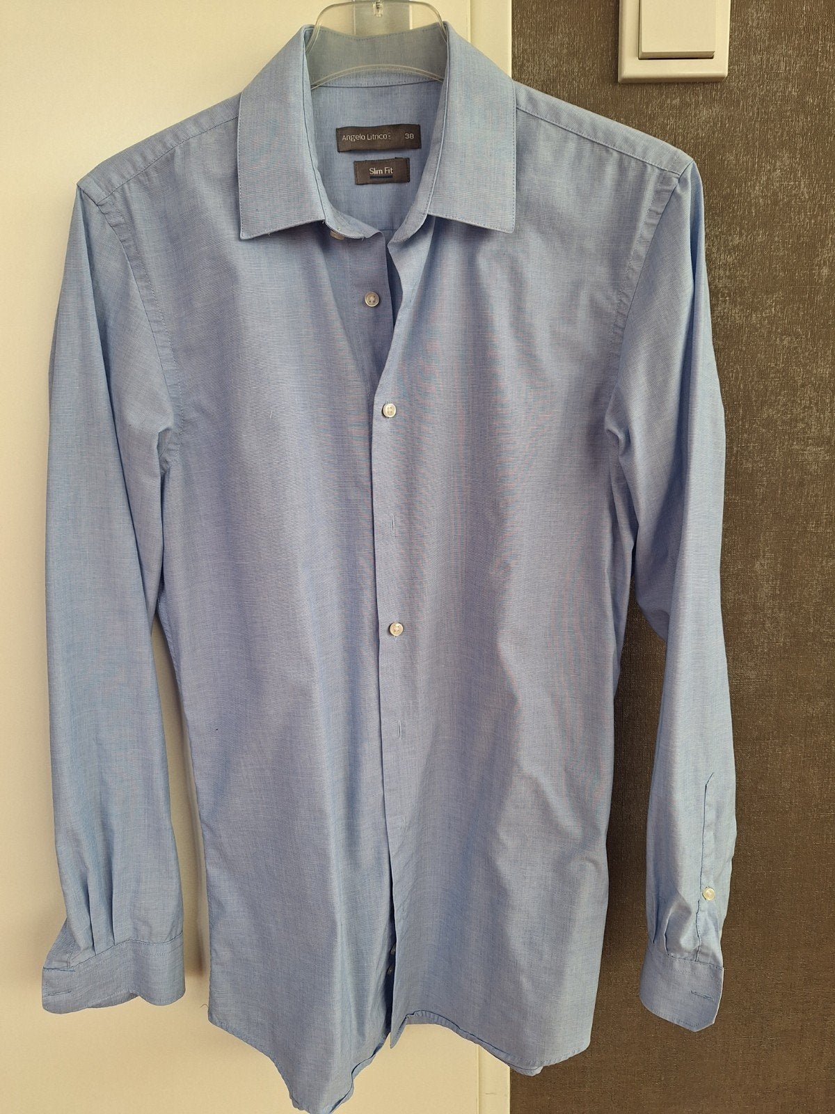 Overhemd slim fit maat 38, Ophalen of Verzenden, Zo goed als nieuw, Blauw, Halswijdte 38 (S) of kleiner